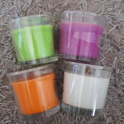 X 4 candles in glass jars
new and sealed