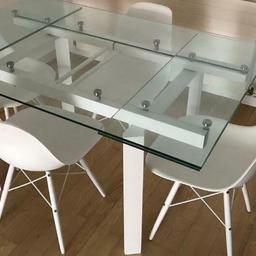 Beautiful and new white crystal dining table! From dwell! She is waiting for you!
