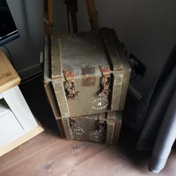 Great idea for something different, front room furniture, side stand, picture stand etc. Army ammo boxes