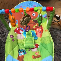 Excellent condition baby bouncer 

Hardly being used as was a spare for my mums house!

Vibrates and sounds just needs batteries!