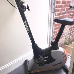 Fabulous Condition York Aspire exercise bike. 

Professional machine with very smooth action. 
And additional 6v adaptor can be purchased which plugs into the back of the bike and is then fully operational via the exercise measuring computer. 

Grab a Bargain and see my other items. 

Collection only !