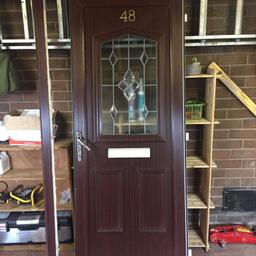 Combination door & frame. Brown outside, white inside. Good condition just needs a new door handle.
