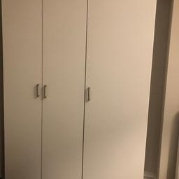 Ikea wardrobe with some signs of use on the door as pictured on one side otherwise in good condition. Collection only from Chelsea. Needs to go next week so serious buyers only.