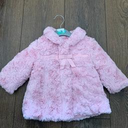 3-6 months pink fur coat never worn