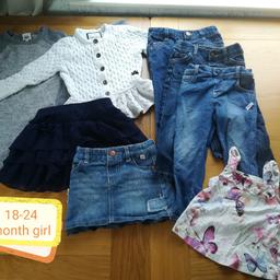 Jeans,  jumpers,  skirts,  top.   18-24 months. 

Good condition.