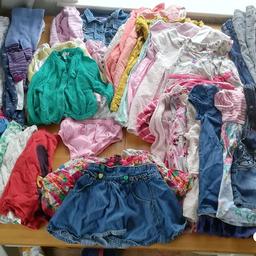 12-18 months,  leggings,  cardigans,  dresses,  skirts,  swimming costume,  swim body warmer etc,  mostly John Lewis and mothercare other brands too. 

Great condition.