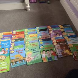 Read with Biff, Chip and Kipper books 47 books in total these are used but in good condition 
Series 1-6 
Level 1 - first stories (missing one book x3, phonics x4 books 
Level 2- phonics x4 books & first stories x4 books
Level 3 - phonics x4 & first stories x4
Level 4 - phonics x4 & first stories x4
Level 5 - phonics x 4 & first stories x 4
Level 6 - phonics x 4 & first stories x 4 

Based in Wilmington