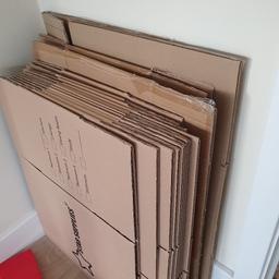New Heavy Duty Double Wall Cardboard Moving and Storage Boxes with Handles
26 x 32 x 47 cm (15 Pack) + 3 other bigger one 
only 5 are used from the pack of 15 
paid lot more asking for £10