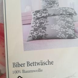 Biber Bettwäsche 2 Teilig ... Nagelneu in Grau/Weiß.    Festpreis mit Versand