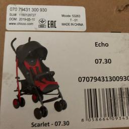 Brand new Chicco pushchair from birth - Black and Red - Still in unopened box 

£60 ovno 

Collection only