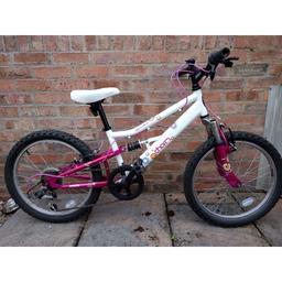 Good condition kept in garage no longer needed as outgrown 20inch wheels front and rear suspensions 6 gears steel frame also comes with fitted stand. cost £160 brand new from Halfords only used a few times £65.00