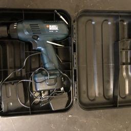 Black and Decker cordless drill, Bosch drill bits, screw drivers and ratchets.