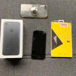 Perfectly working iPhone 7, 32gb

Small crack in screen as pictured but otherwise perfect condition. Comes with phone case x2, box, tempered glass screen protector.