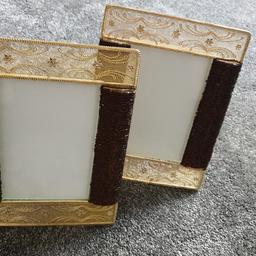 2 x gold metal frames . 6x4 ins photo insert. overall frame 6 1/2 × 8 1/2.. cash and collection only.