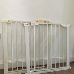 Two baby gates. One lindam one cuggle which I bought not long ago for £17. Could do with a bit of a wipe down. Lindam one has been bleached from the sun but both work perfectly well. Any questions please ask.