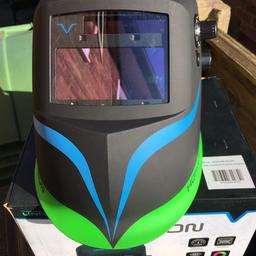 Fusion welding helmet shade 9-13 large viewing area never used