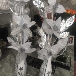 Silver and white flower arrangement
