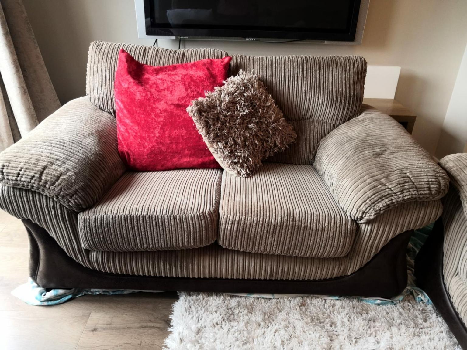 Dfs Mink 3+2 Seater Jumbo Cord Sofas,DELIVERY in BN23 Eastbourne for £
