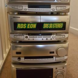 Kenwood Sterio system with remote control. Can insert 5 CDs at a time. Has casset player. No speakers.  Immaculate condition. Collection only