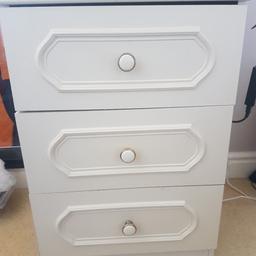 chest of drawers / bedside table
3 drawers 
spare handle 
drawers on rollers 
collection only
 from smoke free pet free home