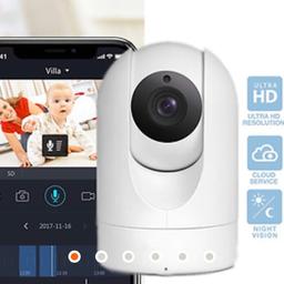 Up the security in your home with HD Cloud Wireless IP Camera
1080P HD resolution models
Night vision technology ensures a clear image at any time of day
110 degree wide angle lens with 355 degree pan and 90 degree tilt rotation
Syncs to your smartphone so you can watch in real time
Ideal for using to check in on children, pets or the exterior of your home
Sound and motion detector sends you alerts in real time
Inbuilt intercom allows for two-way conversation