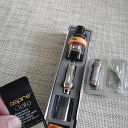 Aspire cleito tank all in box with 2x brand new coils witch cost £8 sell all for £10 so grab a bargain