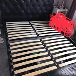 Brought from here of some one it’s a beautiful bed has got buttons missing from the bottom but I was goin to put bling buttons on it but it’s to big for my room I’m gutted all screws and parts there comes without mattress and there is a dip in the bottom as seen in pics but won’t affect use I put a throw over it no offers 