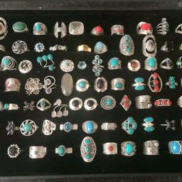 77 CHUNKY STERLING SILVER RINGS JOBLOT
All made of 925 sterling silver
All different sizes
All with different semi-precious stones
All new

What you see is what you get so please view all photographs

Any questions please ask