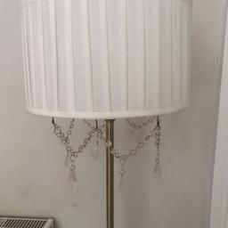 Crystal drop effect gold lamp with cream pleated shade 

Need gone ASAP due to house move