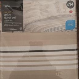 King size bedding and 2 King size fitted sheets, all still in original package, from smoke/pet free home, pick up only or free local delivery.