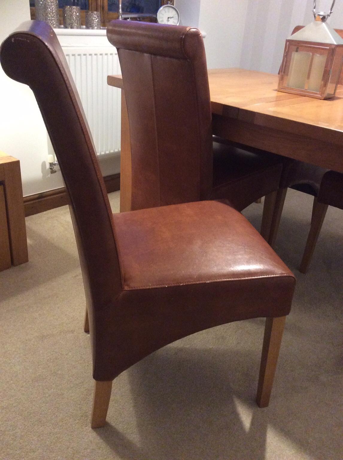 6 Tan Faux Leather dining table chairs in WV3 Wolverhampton for £65.00
