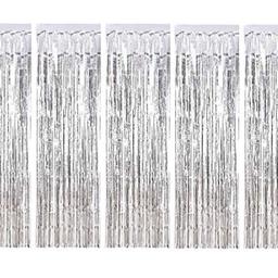 10 brand new packs of silver foil tinsel curtains. Each pack is 1m wide by 3m in drop. So 10meters wide with all 10 packs.
Great for parties and decorations. These are the ones I didn’t end up using at our wedding.