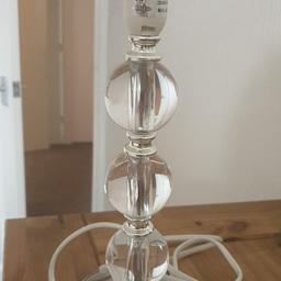 glass and silver lamp base..good working order damage to screw top but works perfectly..cant be seen when shade on..please see pics..cash and collection only.