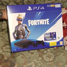ps4 slim untouched 2 controlls and some fortnite dlc