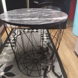 great table I had a blanket and lights inside ideal for storage. grey marble look top. no longer needed collection dy10 asap please