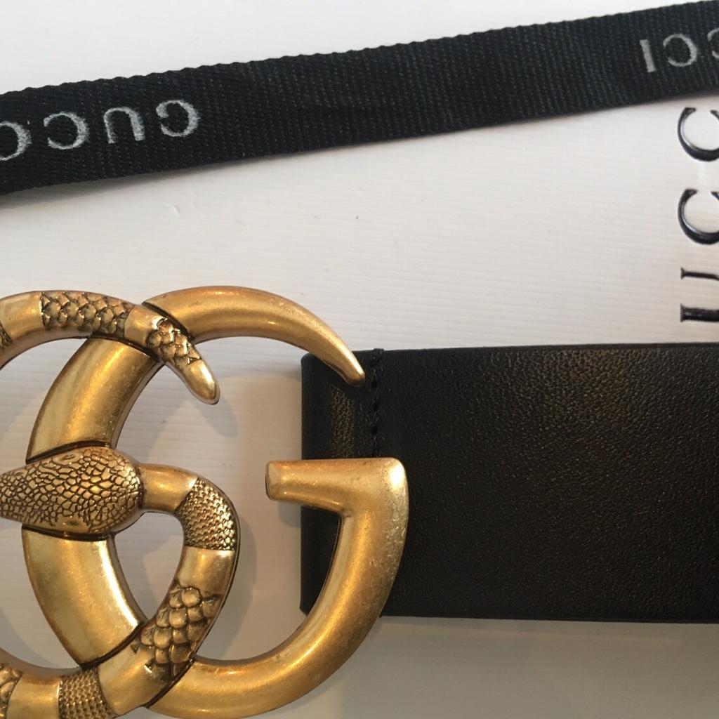 Leather belt with double g buckle with snake hot sale