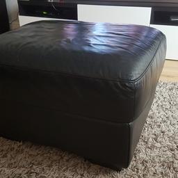 Black leather pouf with storage | 

Purchased from DFS | 

Good condition | 

Reason for sale: Moving home | 

Collection from Liverpool L25 3RP | 
Mark 07875708006 |