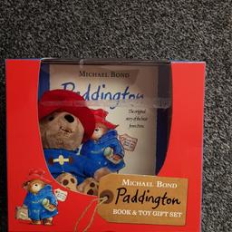 Brand new, does have sticky mark on front of box as shown in photo but may come off.

Lovely little book and paddington toy
