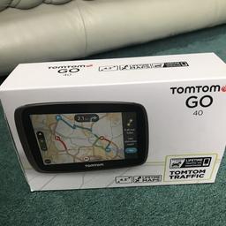 This is a tomtom go (40) which has been newly used but is still fully working in great condition. The tomtom has a holder provided on the back of it and it comes with the box including the wires and papers provided. This item is for collection only.