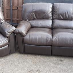 dark brown sofa and chair few marks on it