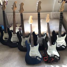 I have five Electric Guitars for sale at just £29 each. They all have some minor dings/marks but are in good playing condition.