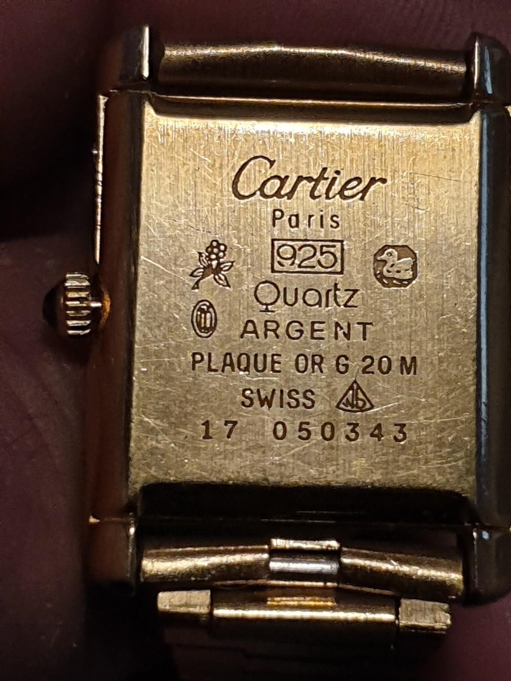 Cartier 925 argent plaque or g20m swiss best sale 17 050343