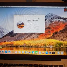Early 2011 Macbook Pro 15"
Core i7 2.0 Ghz
8GB RAM
256GB Sandisk SSD

Almost new battery only 16 Cycles

Small scratch on the lid and bottom is slightly dented and has scratches see picture. does not affect operation.