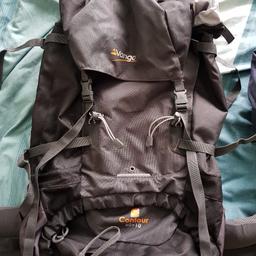 Black. Used for D of E expedition. Lots of pockets compartments. Adjustable Padded shoulder straps and Waist straps.
Great condition