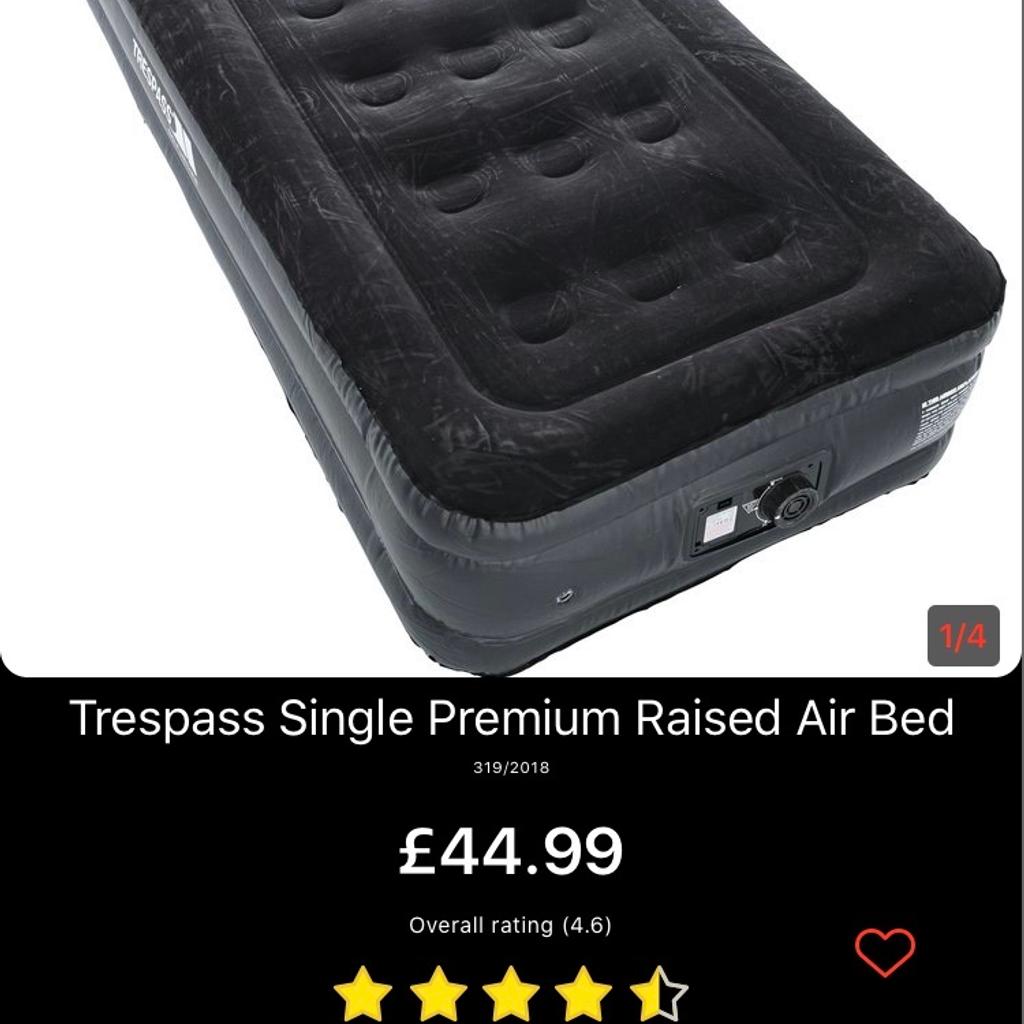 Trespass double premium raised air outlet bed