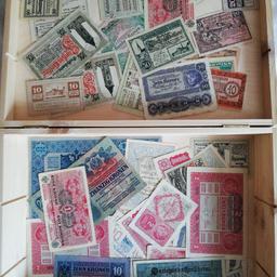 Verkaufe eine Kiste mit alten Banknoten. Es sind 50Stk. Keine doppelten!