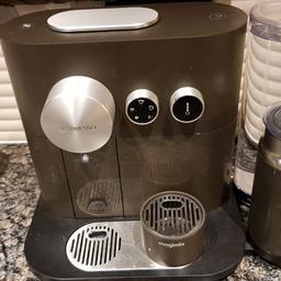 Uses Nespresso capsules. Includes a milk Warner and frother. Bought last year for £215. From a pet free and smoke free home. Not used. In excellent condition. Pick up only.