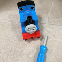 Thomas train with detachable wheels, also moves, battery operated.
Collection only