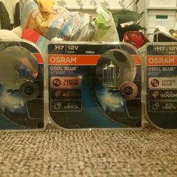 1x pair of h7 osram cool blue intense
1x pair of h7 osram cool blue boost
1x pair of H1 osram cool blue intense
only fitted for a couple of hours before selling the car.