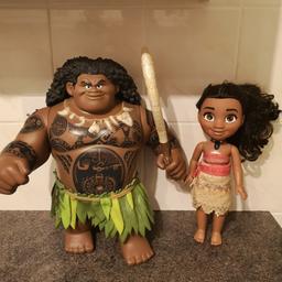 Ex condition large singing and talking moana and maui dolls in fully working order collection from havant